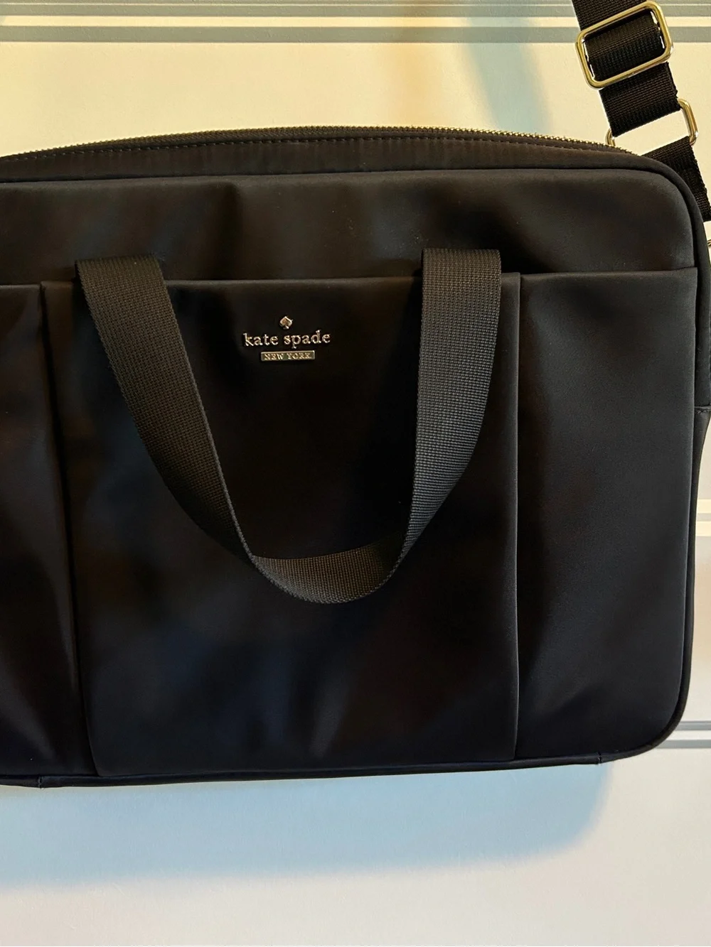 kate spade Black Nylon Laptop Briefcase with Shoulder Strap